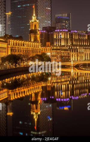 La nuit de la capitale magique de Shanghai Bund Banque D'Images