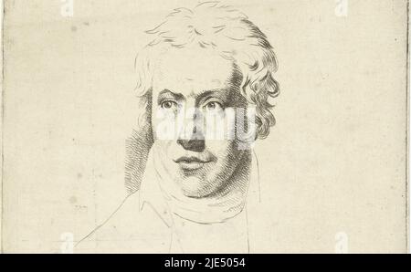 Portrait de Dirk Langendijk, imprimeur: Joannes Bemme, d'après: Johan Bernard Scheffer, c. 1805, papier, gravure, h 165 mm × l 146 mm Banque D'Images