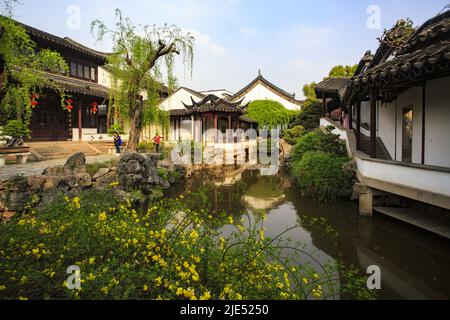 jiangsu nanjing Confucius temple jardin profond soleil Banque D'Images