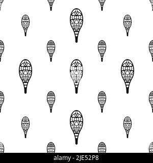 Motif classique sans couture Icon de Snowshoes, illustration de l'art vectoriel de l'équipement de neige d'hiver Illustration de Vecteur