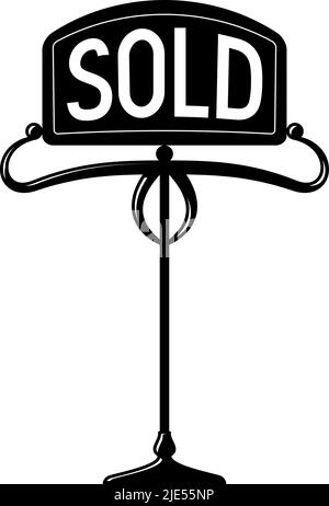 Icône d'affichage vendu, illustration d'art vectoriel d'affichage complet Illustration de Vecteur