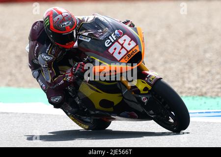 ASSEN, PAYS-BAS - JUIN 25: Sam Lowes de l'ELF Marc VDS Racing Team et Royaume-Uni de Grande-Bretagne et d'Irlande du Nord pendant la libre pratique avant les MotoGP2 des pays-Bas à TT Assen on 25 juin 2022 à Assen, pays-Bas. (Photo par Andre Weening/Orange Pictures) Banque D'Images