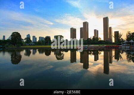 Zhejiang ningbo yinzhou yinzhou parc lac Banque D'Images