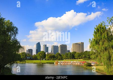 Zhejiang ningbo yinzhou yinzhou parc lac Banque D'Images