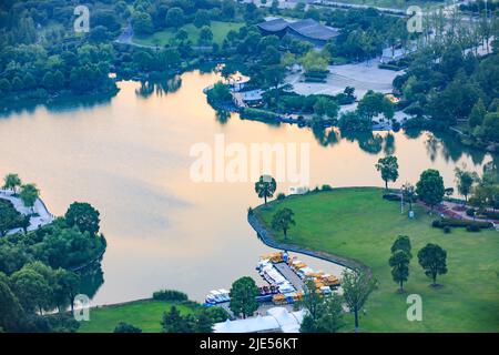 Zhejiang ningbo yinzhou yinzhou parc lac Banque D'Images