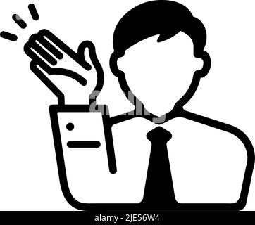 Recommandation, présentation de l'illustration d'icône vectorielle (homme d'affaires sans visage) Illustration de Vecteur