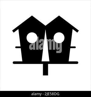 Bird House Icon, Nest, Bird House Vector Art Illustration Illustration de Vecteur