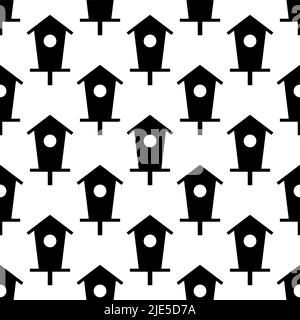 Bird House Icon, Nest, Bird House sans couture motif vectoriel illustration Illustration de Vecteur