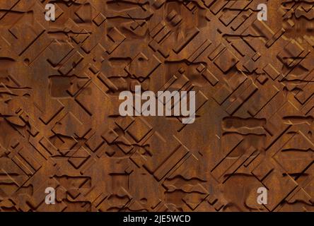 plaque métallique rouillée structurée Banque D'Images