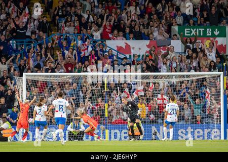 Vendredi 24th juin 2022. L'Angleterre célèbre. Angleterre contre pays-Bas. International friendly at Elland Road (Leeds, Royaume-Uni). Banque D'Images
