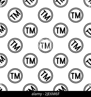 Symbole de marque de commerce TM motif transparent, symbole TM, symbole de marque non enregistrée icône de marque de commerce illustration vectorielle Illustration de Vecteur