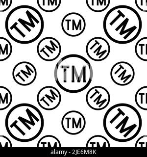 Symbole de marque de commerce TM motif transparent, symbole TM, symbole de marque non enregistrée icône de marque de commerce illustration vectorielle Illustration de Vecteur