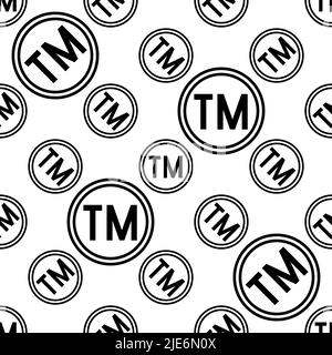 Symbole de marque de commerce TM motif transparent, symbole TM, symbole de marque non enregistrée icône de marque de commerce illustration vectorielle Illustration de Vecteur