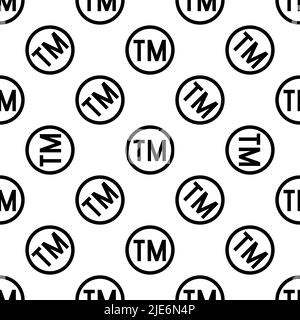 Symbole de marque de commerce TM motif transparent, symbole TM, symbole de marque non enregistrée icône de marque de commerce illustration vectorielle Illustration de Vecteur