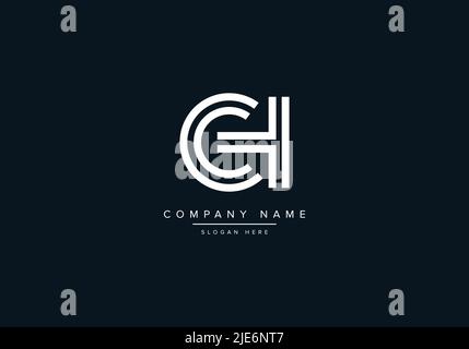Lettre abstraite lettre icône logo CH Illustration de Vecteur