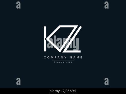 Lettre abstraite alphabétique icône logo KZ Illustration de Vecteur