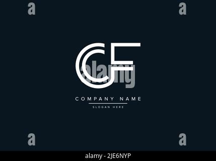Lettre abstraite lettre icône logo CF Illustration de Vecteur