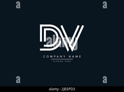 Lettre abstraite alphabétique icône logo DV Illustration de Vecteur