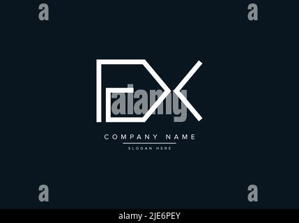 Lettre abstraite alphabétique icône logo EX Illustration de Vecteur