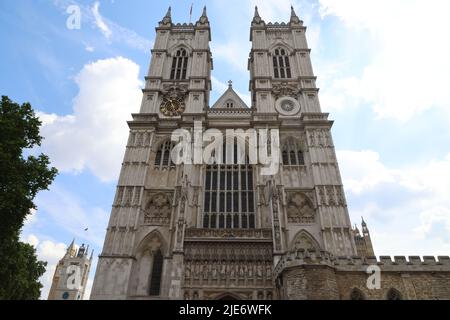 Façade de l'abbaye de Westminster, Londres Banque D'Images