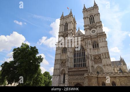 Façade de l'abbaye de Westminster, Londres Banque D'Images