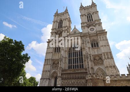 Façade de l'abbaye de Westminster, Londres Banque D'Images