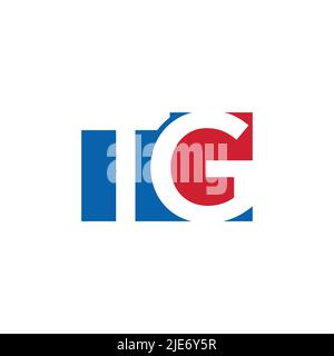 Lettre d'espace négative logo TG dessin illustration vectorielle. Illustration de Vecteur