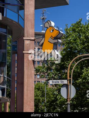 Un personnage de souris comme animal symbole pour WDR Arkaden à Cologne Banque D'Images