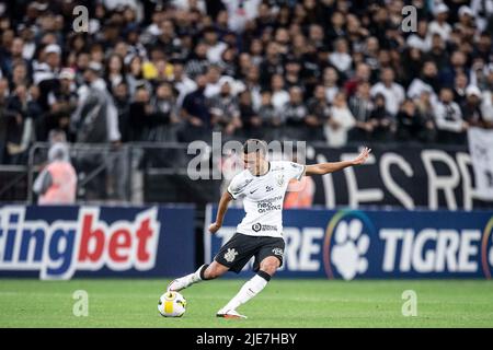 SÃO PAULO, SP - 25.06.2022: CORINTHIENS X SANTOS - Cantillo pendant le match entre Corinthiens et Santos tenu à Neo Química Arena à São Paulo, SP. Le match est valable pour le tour 14th du Brasileirão 2022. (Photo: Marco Galvão/Fotoarena) Banque D'Images