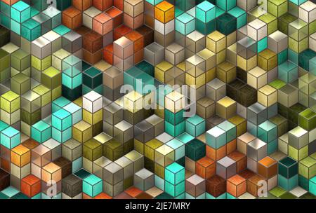 résumé 3d cubes Banque D'Images