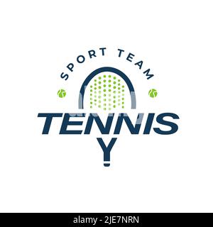 Logo de la raquette de tennis, balle, icône isolée. Conception simple. Illustration vectorielle Illustration de Vecteur