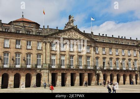 Le Palacio de Raxoi sur la place Obradoiro à Saint-Jacques-de-compostelle Banque D'Images