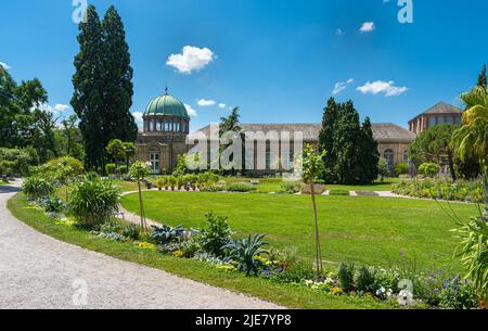 Le jardin botanique à côté du palais. Karlsruhe, Bade-Wurtemberg, Allemagne, Europe Banque D'Images