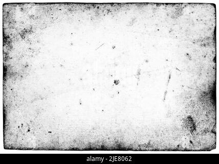 Papier noir et blanc isolé sur blanc Banque D'Images