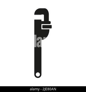 Icône de vecteur de clé à pipe sur fond blanc Illustration de Vecteur