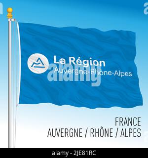 Auvergne Rhône Alpes drapeau régional, France, Union européenne, illustration vectorielle Illustration de Vecteur