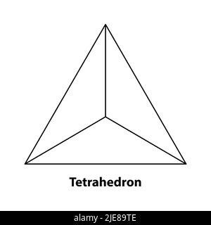 Réseau géométrique de tétraèdre. 3d forme solide en mathématiques Illustration de Vecteur