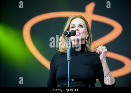 Belinda Carlisle , en représentation au festival lets Rock Leeds 80s , Royaume-Uni , 25.06.2022 Banque D'Images