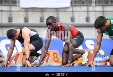 Owen ANSAH (HSV Hambourg Hambourg Hambourg), début de 100m demi-finales des hommes aux Championnats d'athlétisme 25 juin 2022 2022, de 25 juin. - 06/26/2022 à Berlin/Allemagne. ÃÂ Banque D'Images