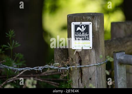Signe Derbyshire Wildlife Trust Banque D'Images