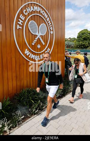 Wimbledon,Grande-Bretagne,26th. Juin 2022. Daniel Evans, joueur de tennis britannique, sur les terrains d'entraînement d'Aorangi Park, Wimbledon 2022 Championships, dimanche 26June 2022., © Juergen Hasenkopf / Alamy Live News Banque D'Images