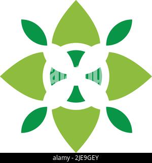 Modèle vectoriel d'inspiration avec logo d'icône en forme de fleur Illustration de Vecteur