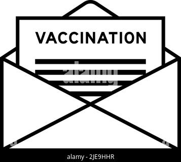 Enveloppe et lettre signe avec mot vaccination comme titre Illustration de Vecteur