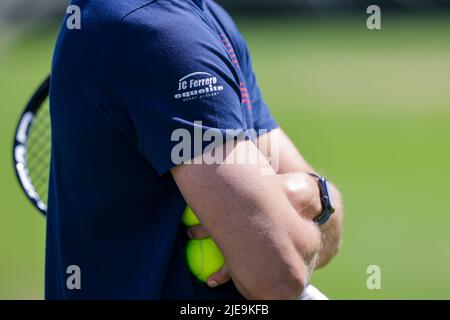 Londres, Royaume-Uni, 26th juin 2022 : Juan Carlos Ferrero, entraîneur de Carlos Alcaraz, pendant la pratique avant les championnats de tennis de Wimbledon 2022 au All England Lawn tennis and Croquet Club à Londres. Credit: Frank Molter/Alamy Live News Banque D'Images