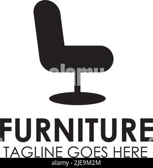 Chaise de meubles icône logo design inspiration modèle vectoriel Illustration de Vecteur