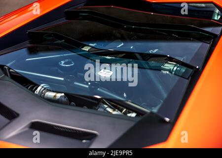 Lamborghini Aventador ‘M V61 AEN’ exposé au Bicester Scramble le 19th juin 2022 Banque D'Images