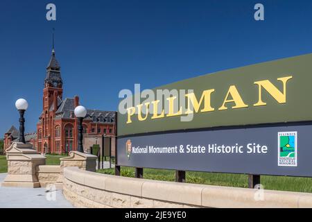 Chicago, Illinois - Pullman National Monument, site d'une ville et d'usines de l'entreprise que George Pullman a utilisé pour produire des voitures de couchage Pullman Banque D'Images