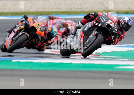 ASSEN, PAYS-BAS - JUIN 26: Maverick Vinales of Aprillia Racing et Espagne pendant le MotoGP des pays-Bas à TT Assen on 26 juin 2022 à Assen, pays-Bas. (Photo de Patrick Goosen/Orange Pictures) Banque D'Images