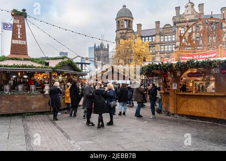 Marché de Noël de Manchester Banque D'Images