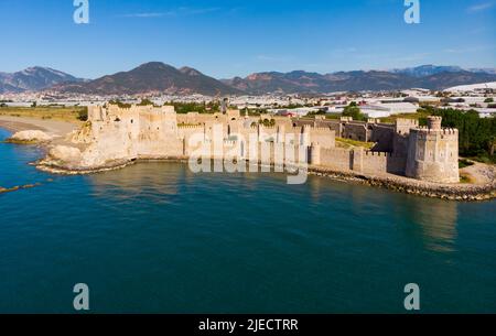 Vue panoramique sur le château de Mamure, Turquie Banque D'Images